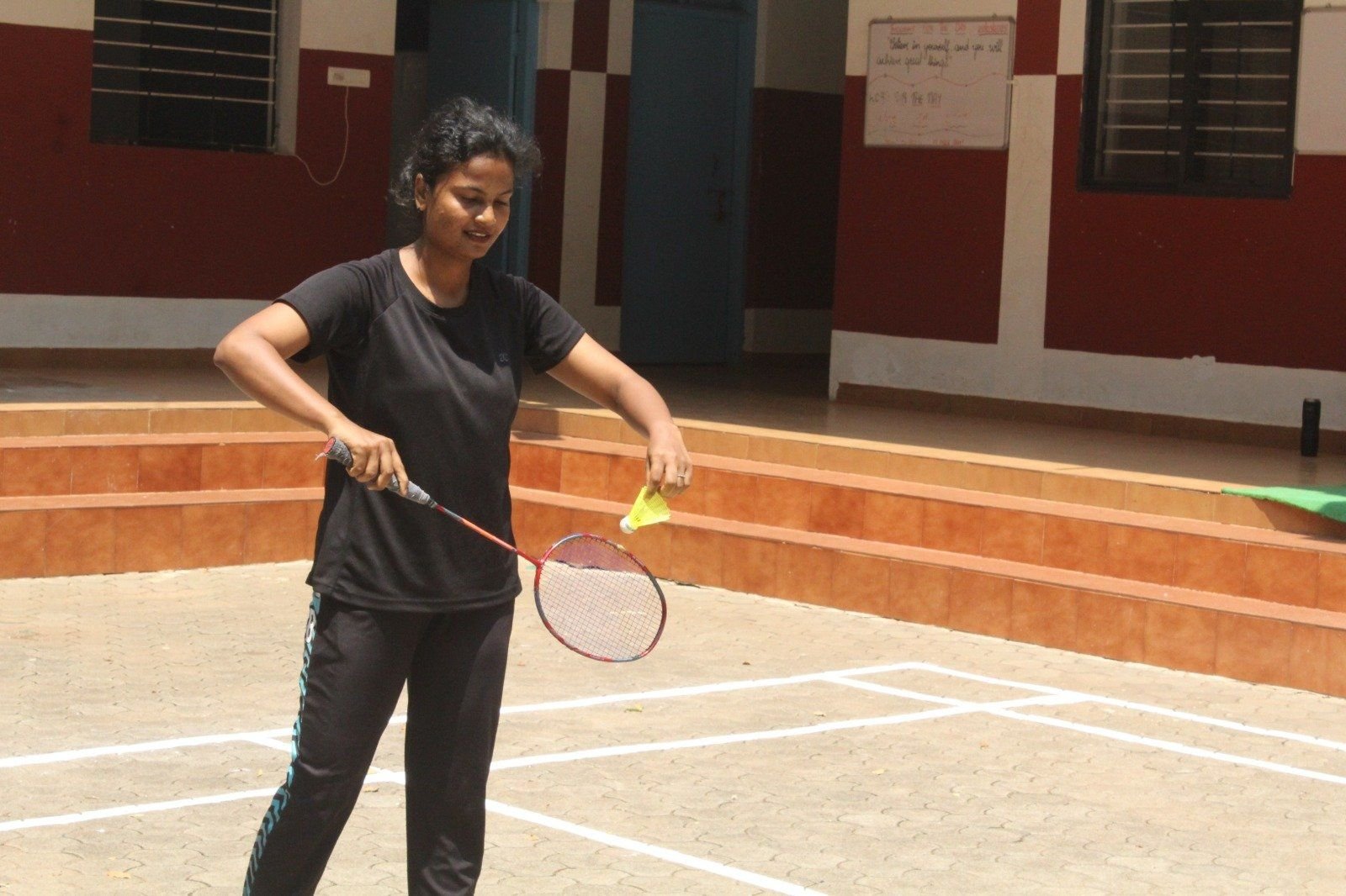Badminton on the campus court