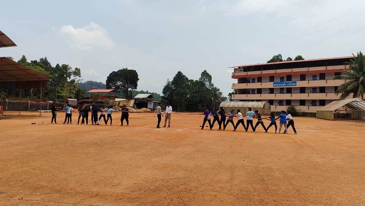 The college building and playground